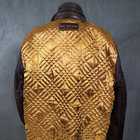 Marc New York Brown Leather Jacket with Quilted Lining - Picture 8 of 15